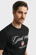 Чоловіча чорна футболка GRAPHIC Gant XL 2003370 - изображение 4