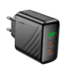 Мережевий зарядний пристрій HOCO CS26A Article PD45W три порти 2Type-C + 1USB-A Power Delivery та Quick Charge Black 6942007639811 - зображення 3