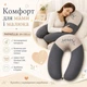 Подушка для беременных и кормления PAPAELLA 30х190 см «3 енота», темно-серая (8-31481*001) - изображение 2