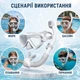 Дитяча маска для пірнання з трубкою із закритим носом для плавання та снорклінгу т. синя - зображення 2