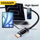 Кабель Essager USB-A to Type-C 100W 7A сірий з LED-дисплеєм, швидка зарядка та передача даних - зображення 4