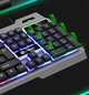 Ігровий комплект клавіатура та миша T25 USB RGB дротового підсвічування метал-підставка смартфон чорний - зображення 6