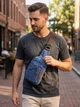 Сумка-слінг через плече чоловіча тканинна Vintage 21232 Синя (leather-21232) - изображение 2