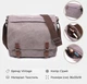 Сумка мессенджер через плечо мужская Vintage leather-21241 Серая - изображение 13