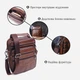 Сумка планшет через плечо мужская из натуральная кожи Vintage leather-21275 Коричневая - изображение 5
