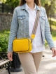 Сумка кросс-боди через плечо женская из натуральной кожи маленькая Vintage leather-22114 Желтая - изображение 2