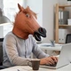 Маска карнавальна Голова Коня horse head універсальна з латексу для хлопця та дівчини - зображення 8