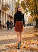 Спідниця міні жіноча ASOS Design Tall вельветова теракотова з блискавкою M - изображение 2