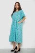 Платье женское однотонное с принтом бирюзовый 214R209-6 AGER 56 (4XL-5XL) - изображение 3