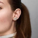 Серебряные серьги гвоздики Блестящее Сердце в стиле Pandora 925 пробы, женские серьги-пусеты с камнями в фирменной упаковке Пандор - изображение 2