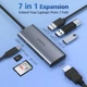 USB-хаб Choetech 7-in-1 USB-C to HDMI 4K@30Hz + 3xUSB 3.0 5Gbps + SD/TF + USB-C PD 100W Gray (HUB-M19-GY) - изображение 2