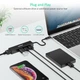 USB-хаб Choetech 4-in-1 USB-C to RJ-45 Gigabyte + 3xUSB 3.0 5Gbps Black (HUB-U02BK) - изображение 5