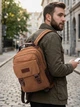 Сумка-рюкзак мужская тканевая 7 л вмещает формат А4 Vintage leather-22167 Коричневая - изображение 2