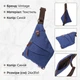 Сумка слинг через плечо мужская Vintage leather-22199 Синяя - изображение 14