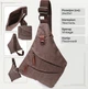 Сумка слинг через плечо мужская Vintage leather-22198 Песочная - изображение 15