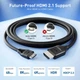 Кабель Cable Matters miniHDMI to HDMI 2.1 8K@60Hz, 4K@240Hz, 48Gbps, 2м, black (301021-2m) - изображение 2