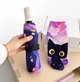 Автоматична парасолька з принтом кошеням у стилі Зоряної Ночі Ван Гога Black Kitty складана парасолька повний автомат від дощу і сонця, 8 спиць, рожевий (140619913) - зображення 4