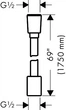 Шланг для душу HANSGROHE DESIGNFLEX 28240340, чорний матовий хром, пластик, 175 см - изображение 2