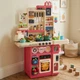 Велика дитяча інтерактивна кухня Bambi Kitchen 100 см, 101 предмет (пара, вода, звук, світло) WD-8824A червона - зображення 1