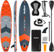 Nadmuchiwana deska SUP Rebel ACTIVE 350 x 81 x 15 cm z wiosłem, pompką i torbą do przechowywania Pomarańczowa RBA4501 (5901890120197) - obraz 1