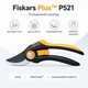 Плоскостный садовый секатор Fiskars Plus P521 с режущей способностью до 24 мм - изображение 2