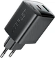 Мережевий зарядний пристрій Acefast A106 PD45W GaN (USB-C+USB-A) charger (EU) Black (6974316284031) - зображення 4