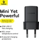 Сетевое зарядное устройство Baseus Palm Fast Charger 1C 20W EU Cosmic Black set with cable USB-C to iP 20W 1 м (E0116401) - изображение 8