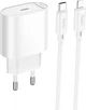 Мережевий зарядний пристрій Hoco C109A(PD20W) Fighter single port PD20W charger set with cable (C to iP) White (6942007656665) - зображення 1