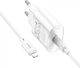 Мережевий зарядний пристрій Hoco C109A(PD20W) Fighter single port PD20W charger set with cable (C to iP) White (6942007656665) - зображення 4