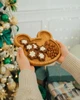 Деревянная тарелочка/менажница дубовая детская Мишка большой 25х25 см - изображение 6