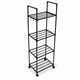 Передвижной металлический стеллаж для кухни Multifunctional Kitchen Storage Rack, 4 уровня, с крючками, 138×42×32 см - изображение 4