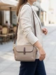 Сумка кросс боди через плечо женская из натуральная кожи Vintage leather-22267 Бежевая - изображение 2