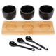 Miseczki na przekąski z łyżeczkami Vilde ceramiczne czarne 90 ml 7 elementów (5904316481582) - obraz 6