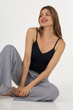 Штани женские Ellen Blanca LTB 88/04/03 в полоску домашние трикотажные черно-белые 2XL - изображение 4