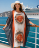 Туника пляжная длинная RIVAGE LINE 800277в 3XL черно-бежевый с коралловым - изображение 1