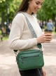 Сумка кросс-боди через плечо женская из натуральной кожи маленькая Vintage leather-22639 Зеленая - изображение 2