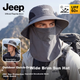 Мужская солнцезащитная шляпа JEEP с защитой от УФ-излучения, летняя рыбацкая шляпа для походов и активного отдыха на природе, с широкими полями. - изображение 1