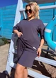 Жіночий літній костюм з футболкою та шортами K065 XL (50-52) Графітовий - зображення 5