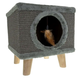 Когтеточка домик для кошек с лежанкой 2 в 1 38х32х32 см сизаль серый PURLOV LS-2943 - изображение 8
