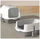 Закрытый туалет для кошек с дверцей и совком 50x35x33 см серый LS-3056 - изображение 4