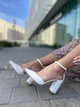 Босоножки женские из натуральной кожи с закрытым носком на каблуке 10 см (5277) р. 39 белые - изображение 5