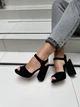Босоножки женские летние из экозамши на каблуке 10.5 см (2500) р. 36 черные - изображение 10
