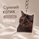 Акриловий брелок Котик-мем Сумний котик 4х3,5 см - зображення 1