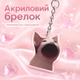 Акриловый брелок Кричащий котик Crying Cat 4х3 см - изображение 1