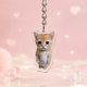 Акриловый брелок рыжий Стоячий котик Standing Cat 3,5х2 см - изображение 4