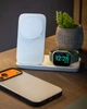 Бездротовий зарядний пристрій Nomad Stand One Max 3-in-1 Qi2 для Apple 25W (Silver) - зображення 6