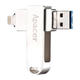 Флеш-накопитель Apacer AH790 64 GB USB 3.1 Lightning серебристый металл для iPhone iPad - зображення 1