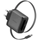Ładowarka sieciowa Energea Ampcharge Arc 65 USB-A/USB-C + kabel USB-C PD/PPS/QC3.0 GaN Gunmetal (8885020104264) - obraz 1