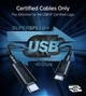 Кабель Choetech HyperLink Cable USB-C to USB-C 40Gbps 240W 8K@60Hz 5A 1m Black (XCC-1028-BK) - изображение 2