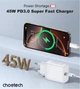Сетевое зарядное устройство Choetech PowiX USB-C PD 45W Mini White (PD3042-EU-WH) - изображение 3